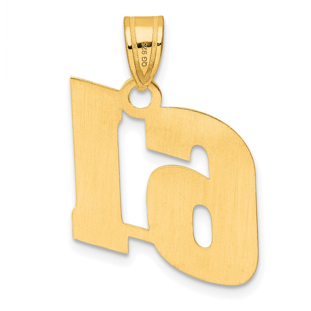 14k Yellow Gold Polished Block Number 61 Pendant