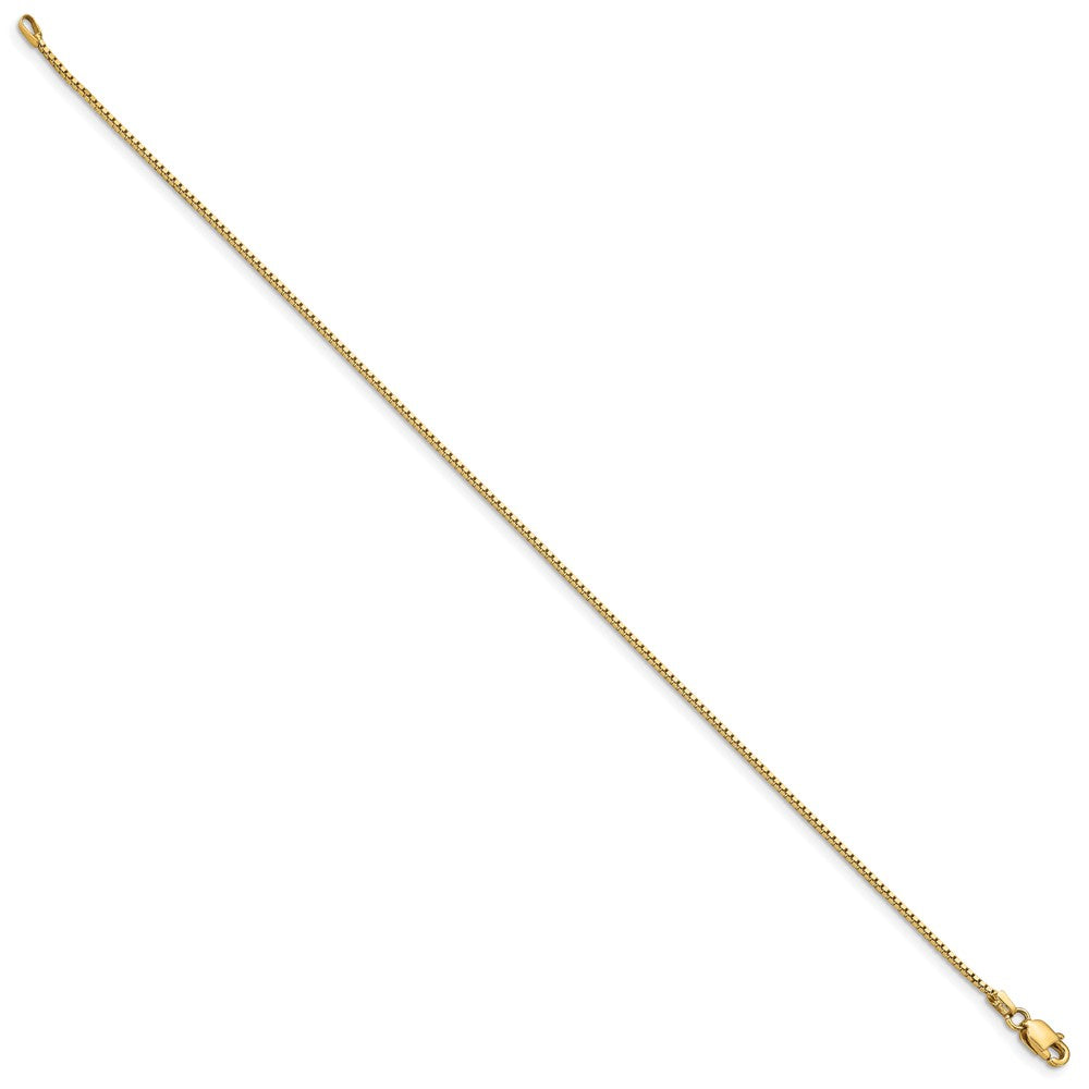 14K Yellow Gold 9 inch .95mm Box with Lobster Clasp Anklet