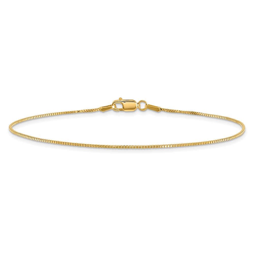 14K Yellow Gold 9 inch .95mm Box with Lobster Clasp Anklet