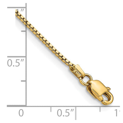 14K Yellow Gold 9 inch .95mm Box with Lobster Clasp Anklet