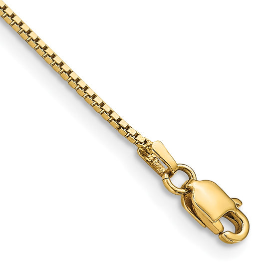 14K Yellow Gold 7 inch .95mm Box with Lobster Clasp Bracelet