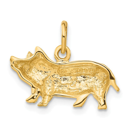 14k Yellow Gold Pig Charm