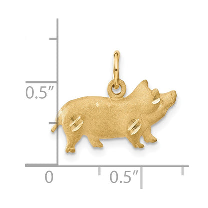 14k Yellow Gold Pig Charm