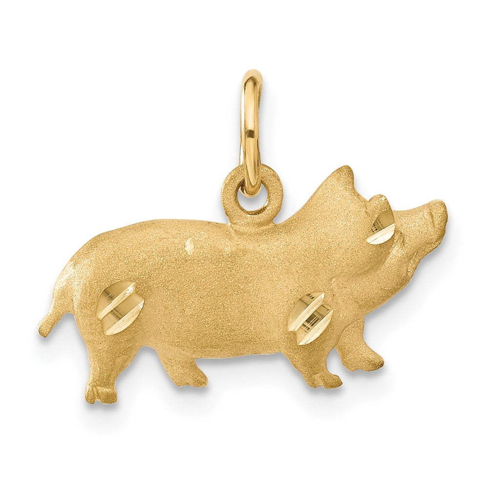 14k Yellow Gold Pig Charm
