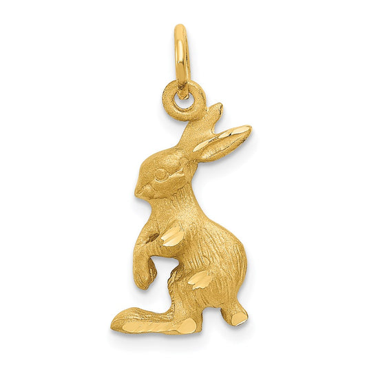 14k Yellow Gold Jack Rabbit Charm