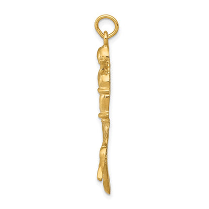 14k Yellow Gold Scuba Diver Charm
