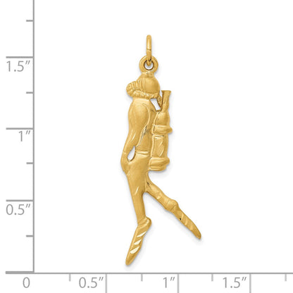 14k Yellow Gold Scuba Diver Charm