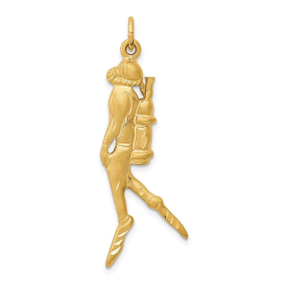 14k Yellow Gold Scuba Diver Charm
