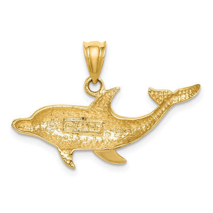 14k Yellow Gold Dolphin Pendant
