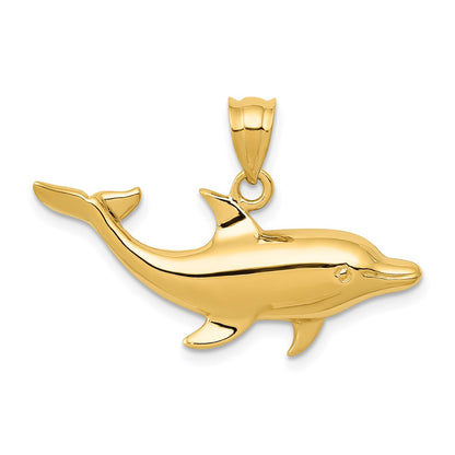 14k Yellow Gold Dolphin Pendant