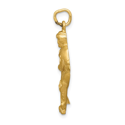14k Yellow Gold Hockey Player Charm
