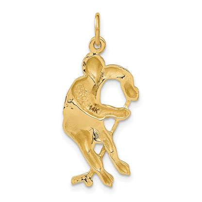 14k Yellow Gold Hockey Player Charm