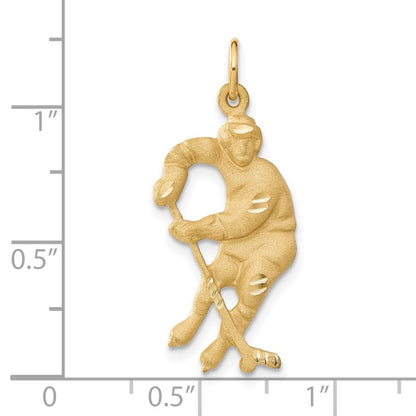 14k Yellow Gold Hockey Player Charm