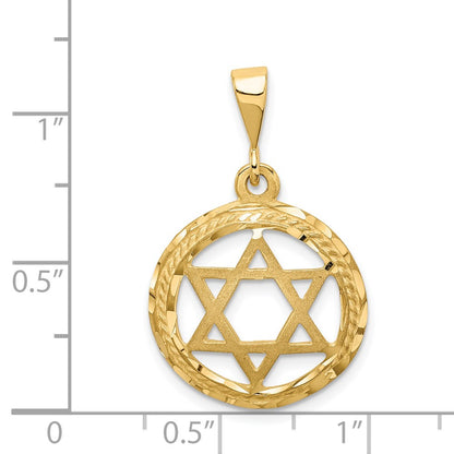 14k Yellow Gold Star Of David Charm