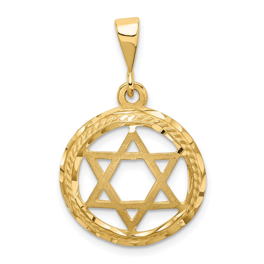 14k Yellow Gold Star Of David Charm