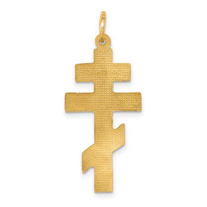 14k Yellow Gold Eastern Orthodox Cross Pendant