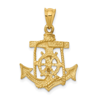 14k Yellow Gold Mariners Cross Pendant