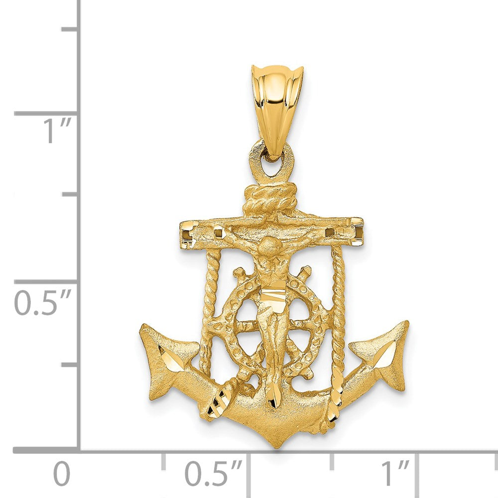 14k Yellow Gold Mariners Cross Pendant