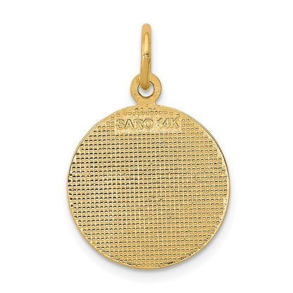 14k Yellow Gold Satin and Polished Communion Charm