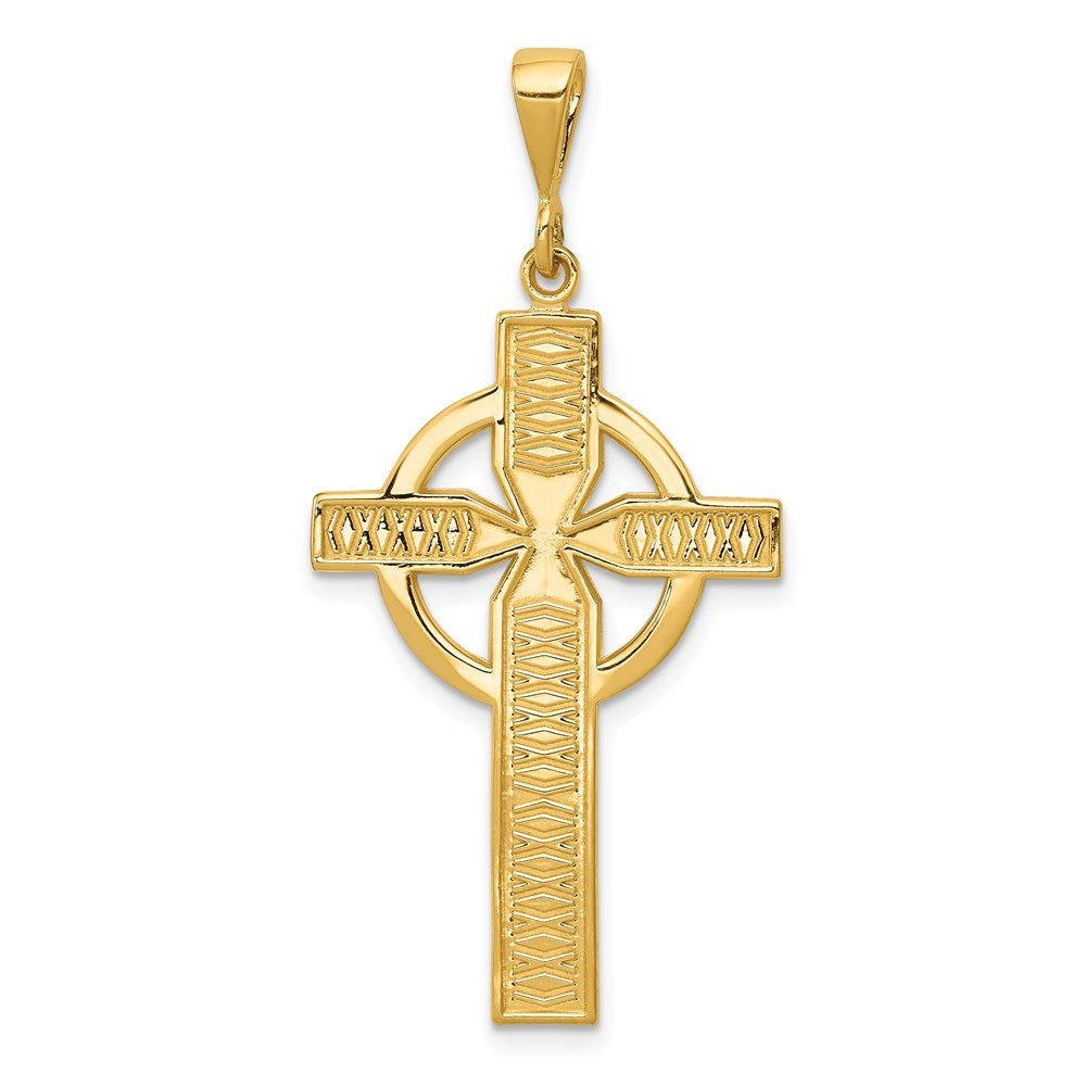 14k Yellow Gold Celtic Cross Pendant