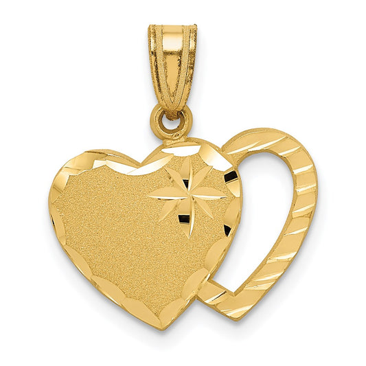 14k Yellow Gold Heart Charm
