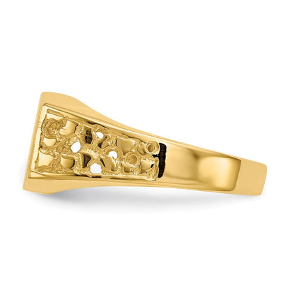 14k yellow gold 9 0x10 5mm open back mens signet ring c1528