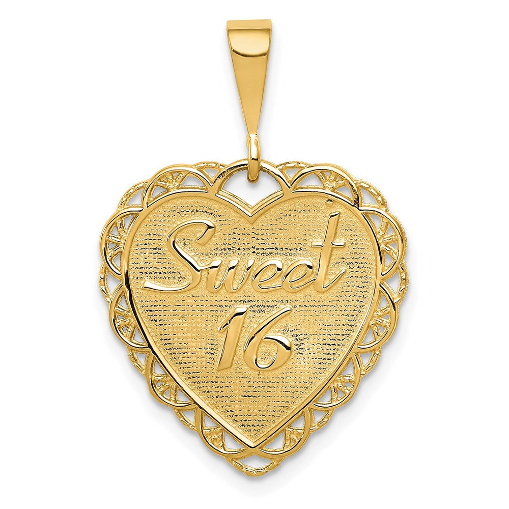 14k Yellow Gold Reversible SWEET 16 Charm