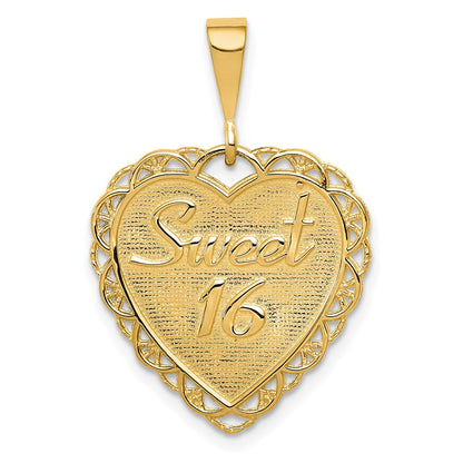 14k Yellow Gold Reversible SWEET 16 Charm