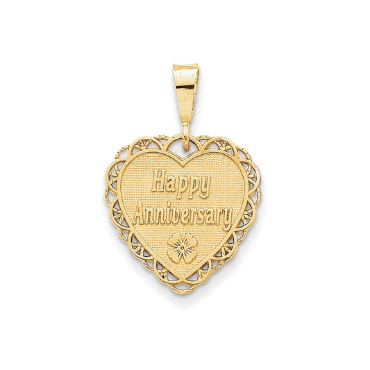 14k Yellow Gold Happy Anniversary Charm