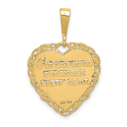 14k Yellow Gold Reversible 50th ANNIVERSARY Charm