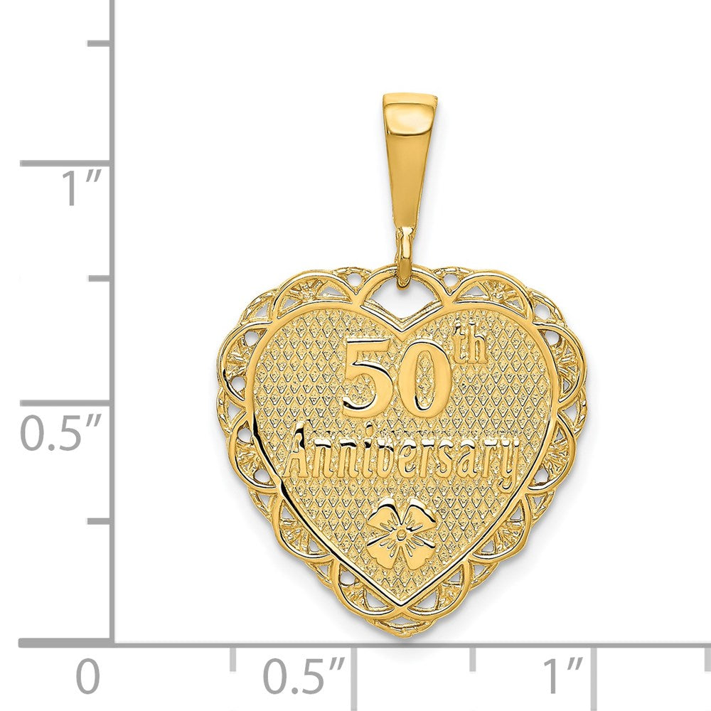 14k Yellow Gold Reversible 50th ANNIVERSARY Charm