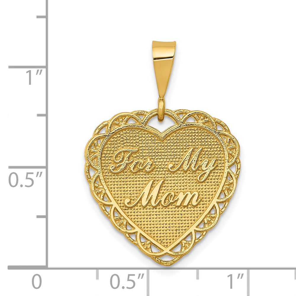 14k Yellow Gold Reversible FOR MY MOM Charm