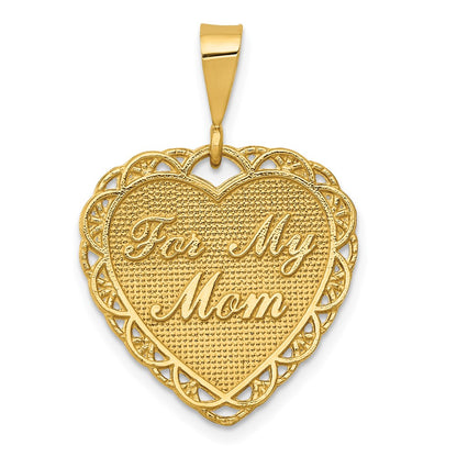 14k Yellow Gold Reversible FOR MY MOM Charm