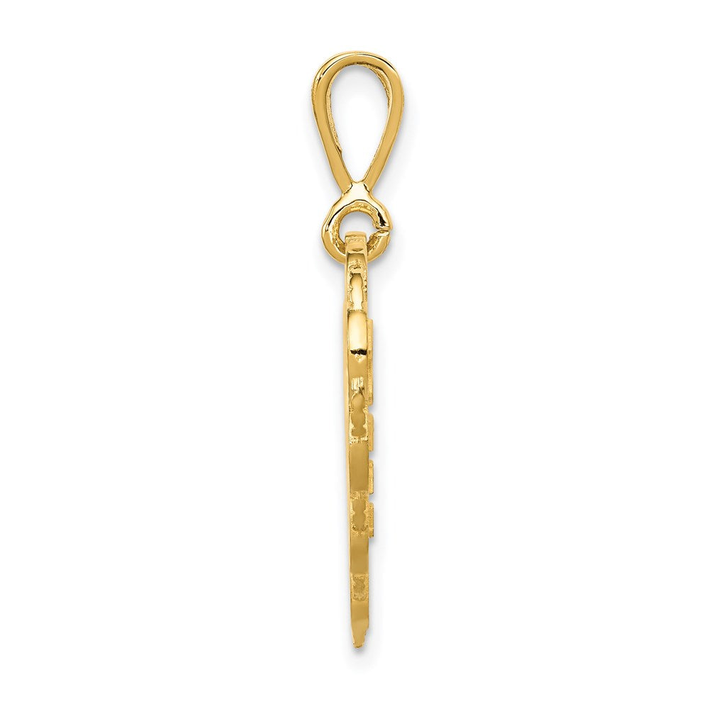 14k Yellow Gold Reversible FOR MY DAUGHTER Heart Charm