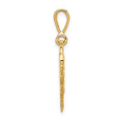 14k Yellow Gold Reversible FOR MY DAUGHTER Heart Charm