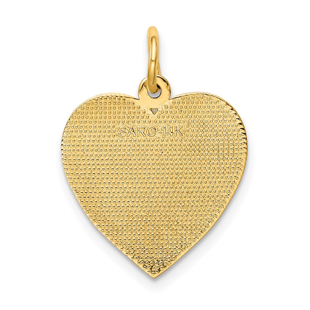 14k Yellow Gold GRANDMA Heart Charm