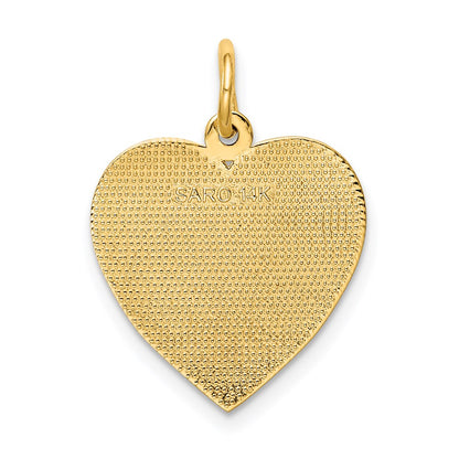 14k Yellow Gold GRANDMA Heart Charm
