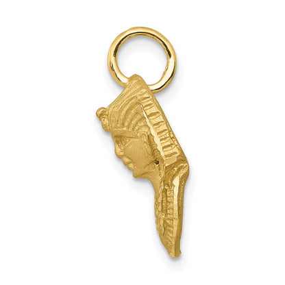 14k Yellow Gold Satin D/C King Tut Charm