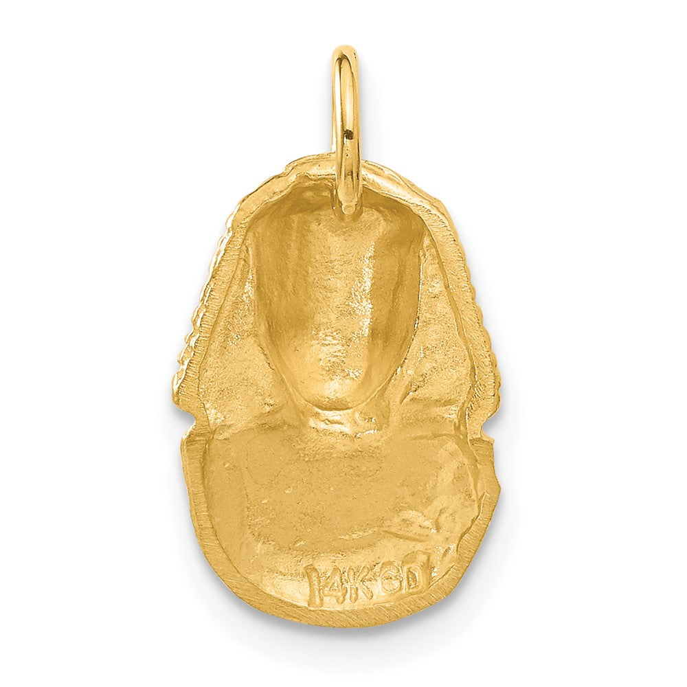 14k Yellow Gold Satin D/C King Tut Charm