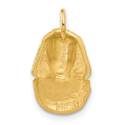 14k Yellow Gold Satin D/C King Tut Charm