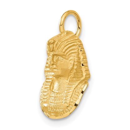 14k Yellow Gold Satin D/C King Tut Charm