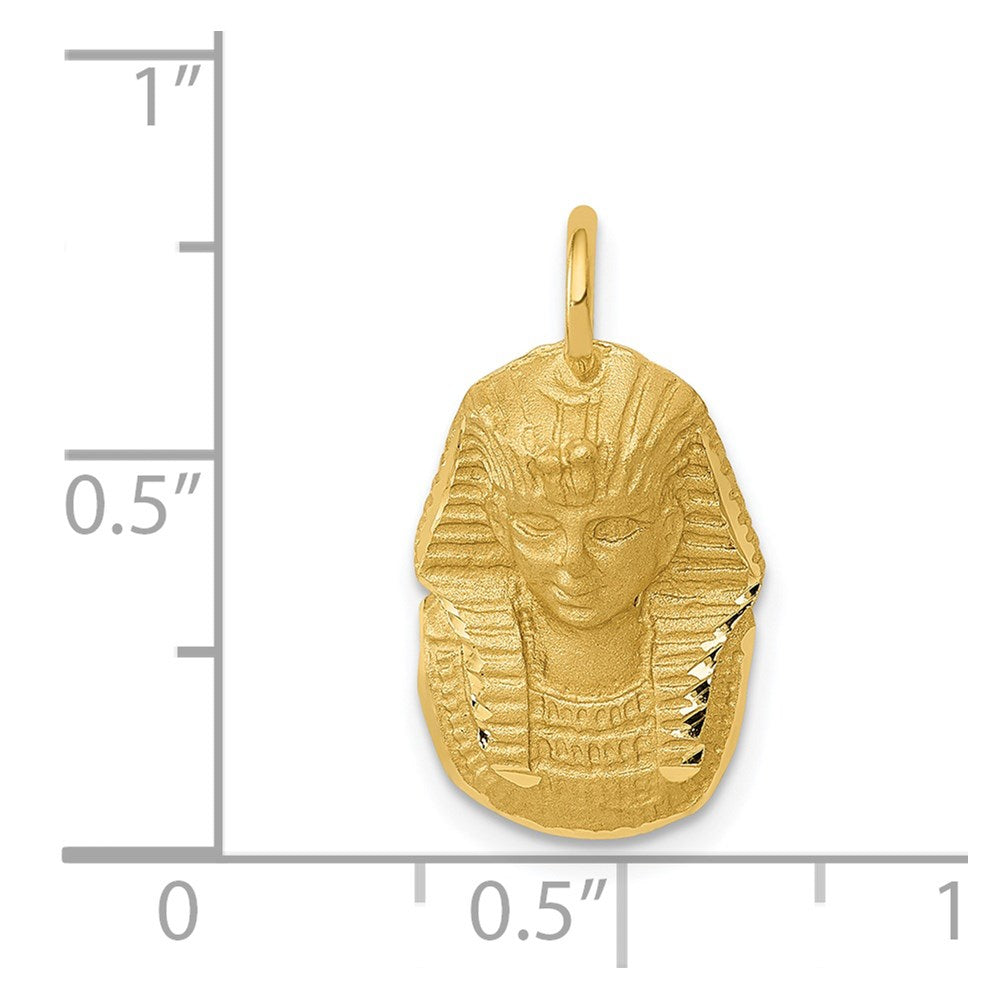 14k Yellow Gold Satin D/C King Tut Charm