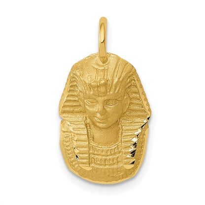14k Yellow Gold Satin D/C King Tut Charm