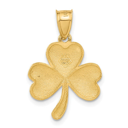 14k Yellow Gold Shamrock Charm