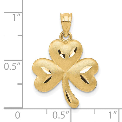 14k Yellow Gold Shamrock Charm