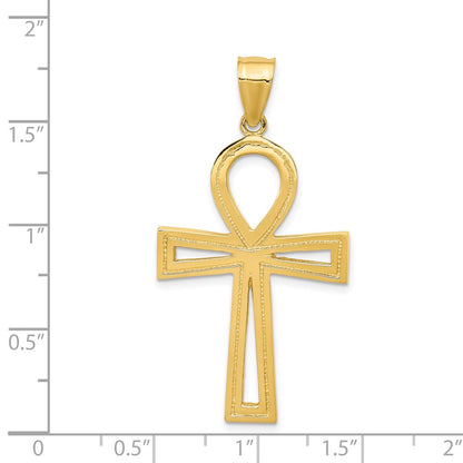 14k Yellow Gold Ankh Cross Pendant