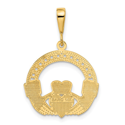 14k Yellow Gold Claddagh Pendant