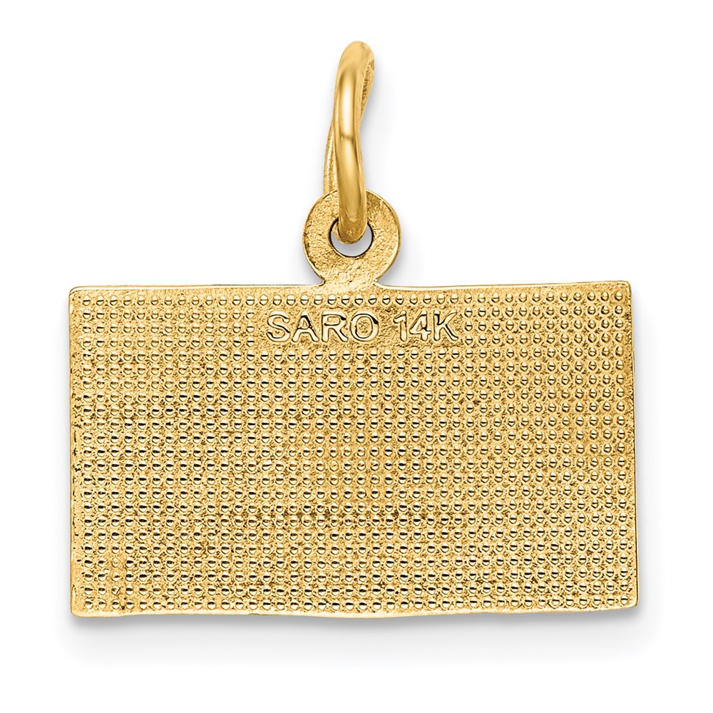 14k Yellow Gold God Bless America Flag Charm