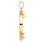 Wideband Distinguished Coin Jewelry 14k Yellow Goldy Diamond-cut Prong 32.7mm Coin Bezel Pendant