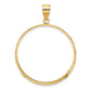 Wideband Distinguished Coin Jewelry 14k Yellow Goldy Diamond-cut Prong 32.7mm Coin Bezel Pendant